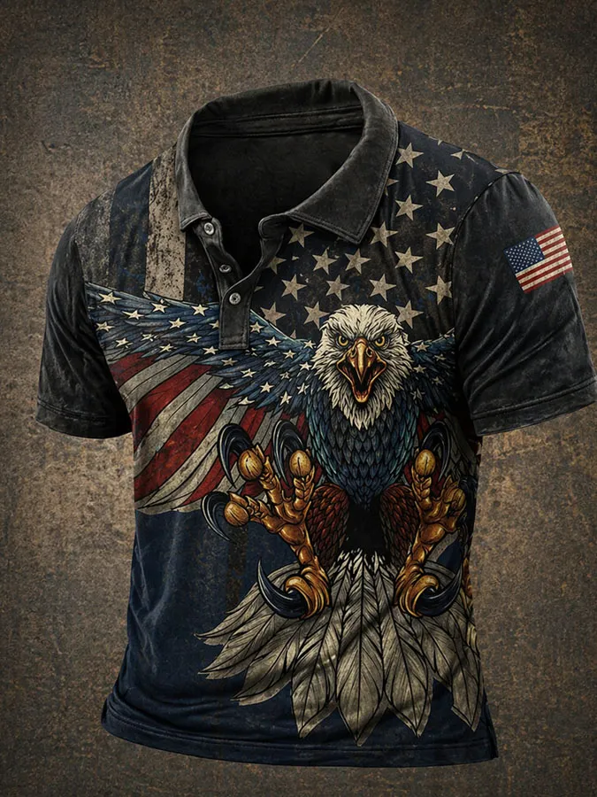 Men'S 250Th Anniversary Printed Casual Polo Shirt
