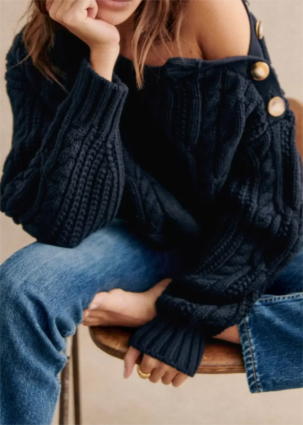 Cable Knit Detail Knitwear