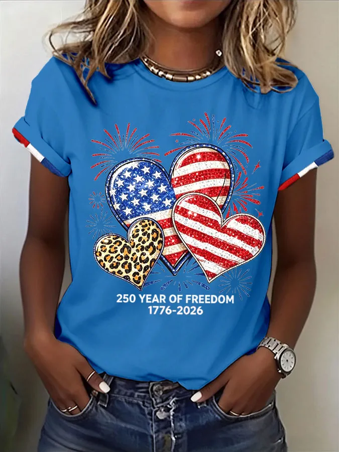 Women's USA Printed Casual T-shirt