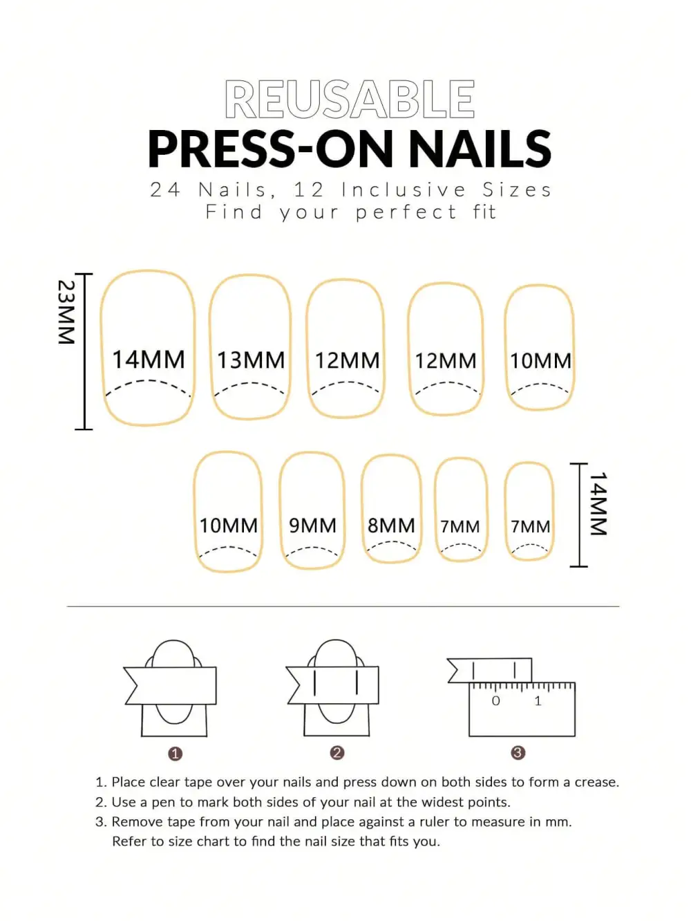 Nailhour 24Pcs Medium Square Yellow Holiday Press Cat Eye On Nails