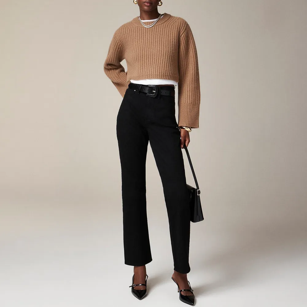 High-Rise Straight Jeans Semi-Stretch