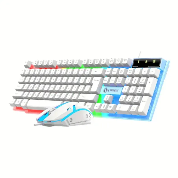 White Key Ergonomic Gaming Keyboard & Mouse Combo
