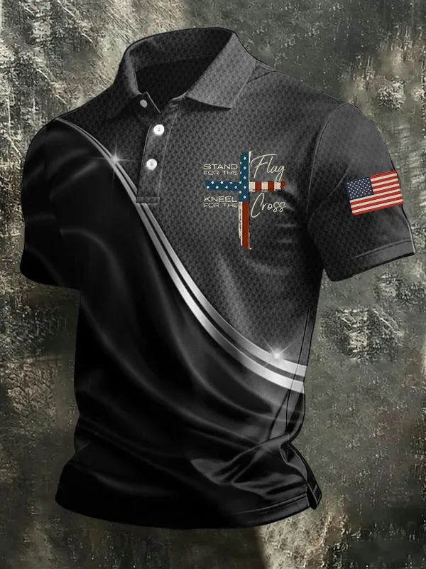 Men'S Independence Day Print Casual Polo Shirt