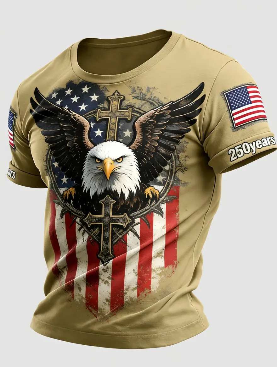 Men's Retro Faith 250th Anniversary American Short-Sleeve T-Shirt