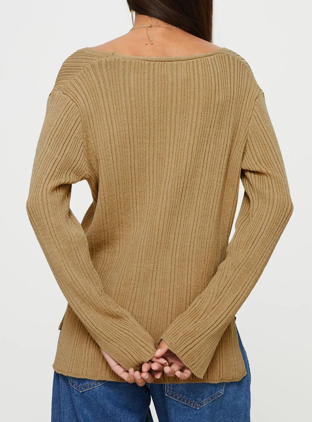 Knit Cardigan Beige Marle