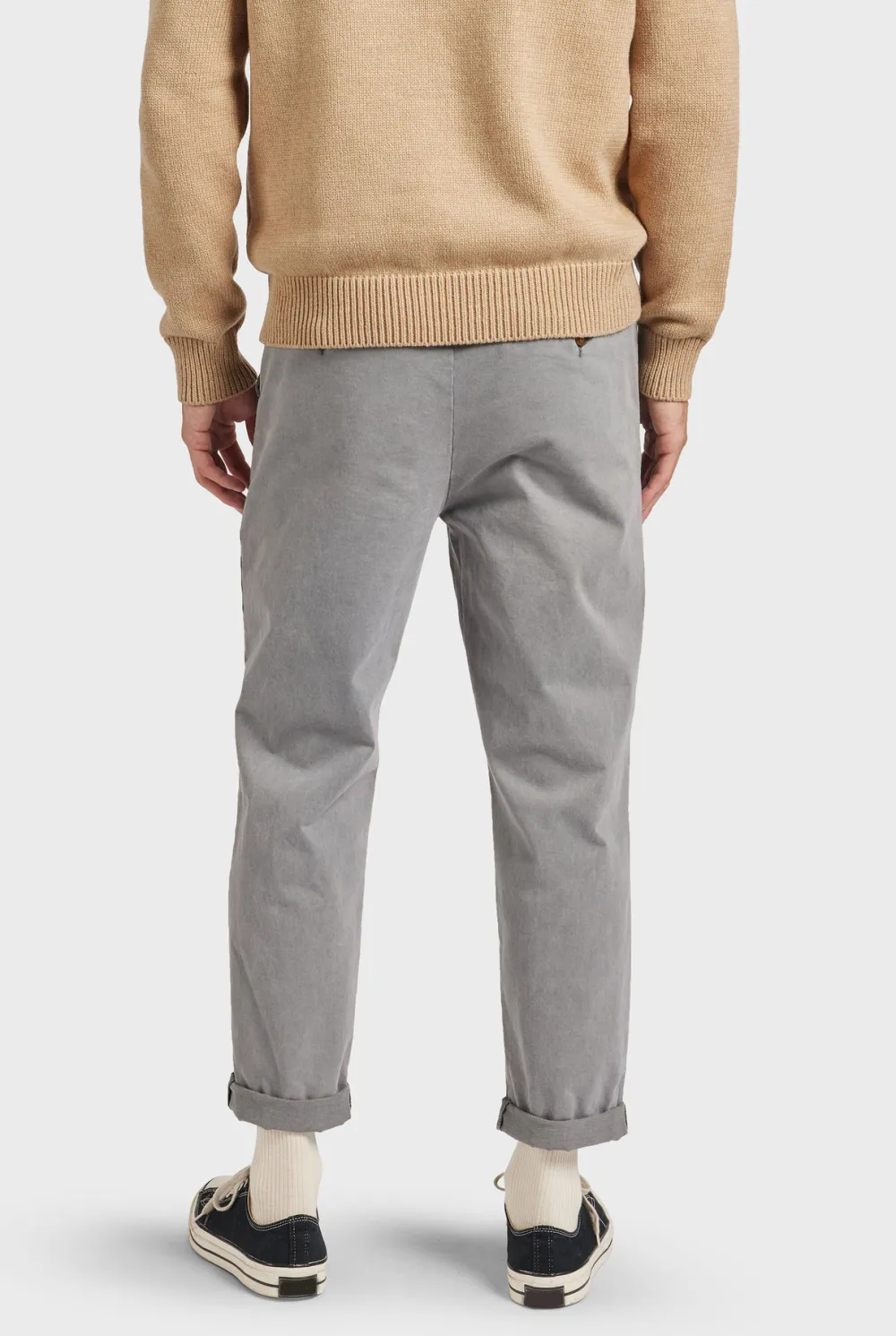 Grey Slim Fit Cotton Chino Trousers