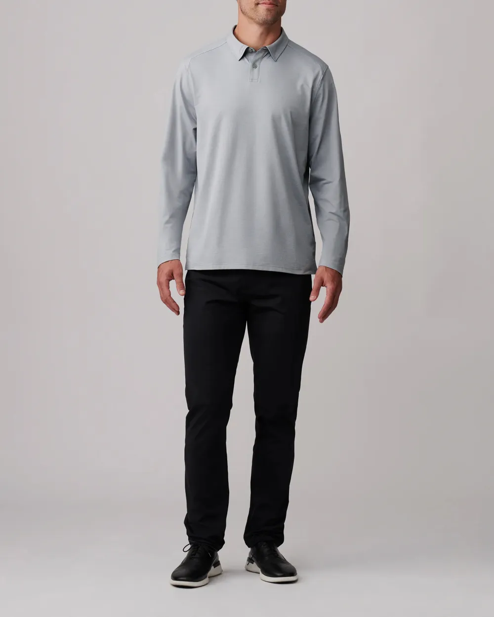Long-Sleeve Cotton Polo Shirts For Men