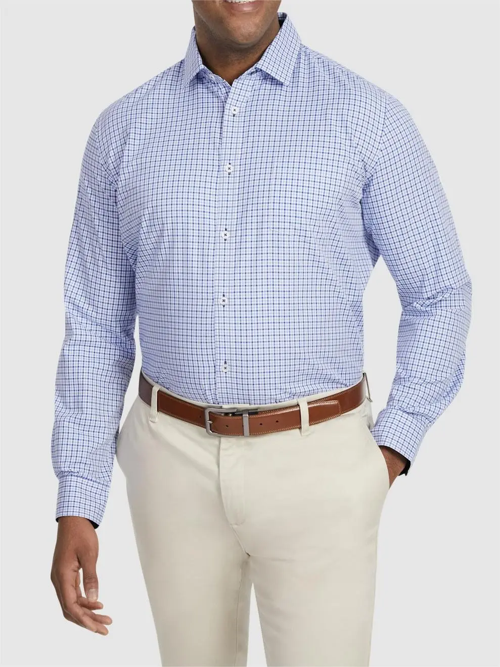 Blue Classic Checked Long Sleeve Shirts