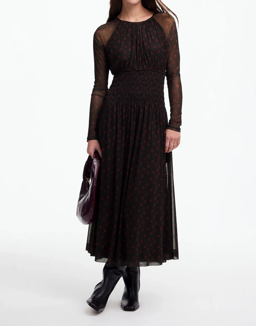Smocked Midi Dress In Floral