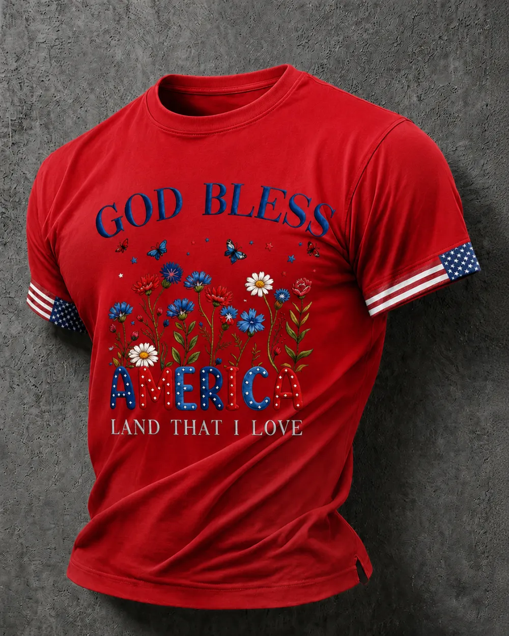 Men'S Casual American 250Th Anniversary Printed Round Neck Short Sleeved T-Shirt