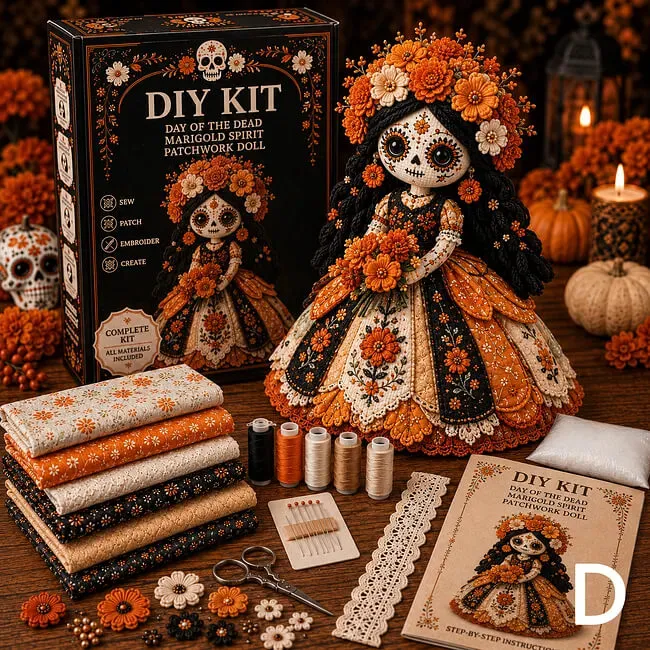 Día de los Muertos Patchwork Doll Crafting Kit🦋