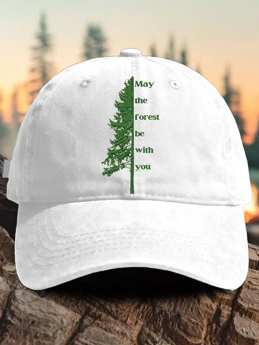 Retro May The Forest Be With You Print Baseball Cap