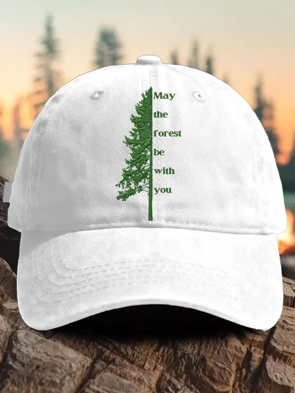 Retro May The Forest Be With You Print Baseball Cap