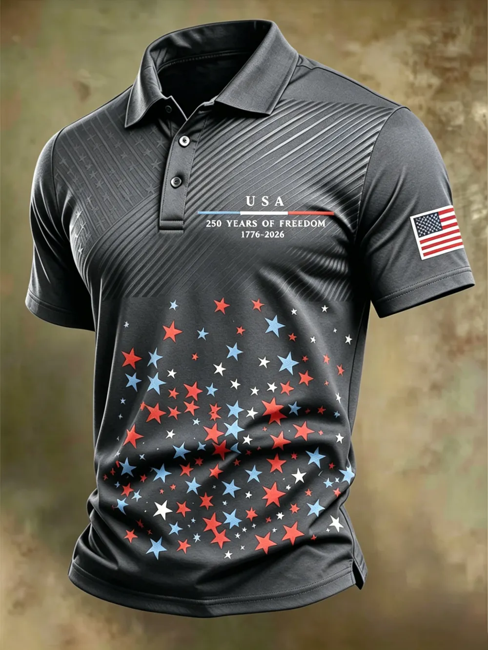 250Th Anniversary American Embroidery Commemorative Printed Polo Shirt