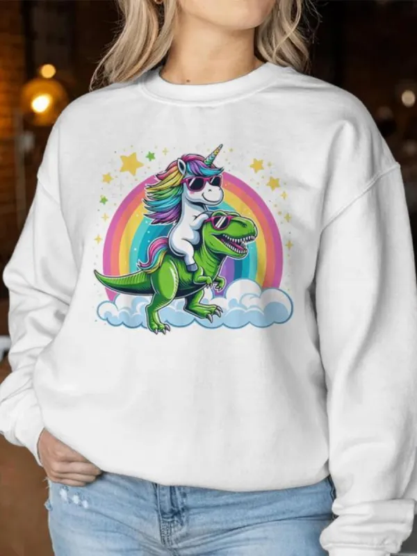 Unicorn Dinosaur Rainbow Sweatshirt