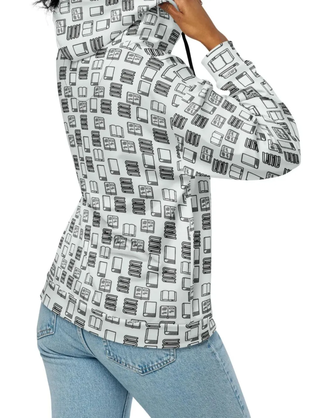 Pocketed Book Patterm Hoodie