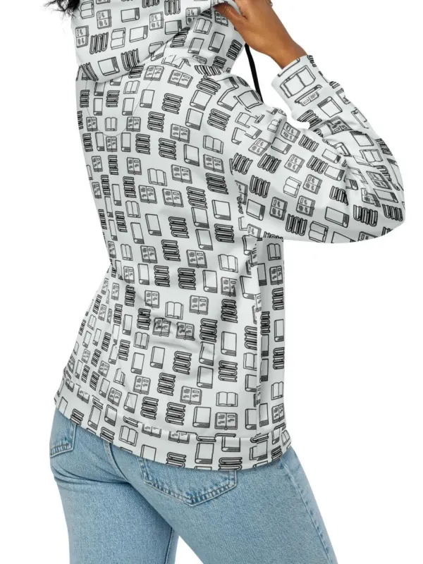 Pocketed Book Patterm Hoodie