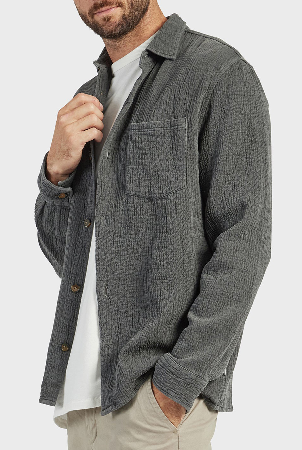 Charter Overshirt-Titanium grey