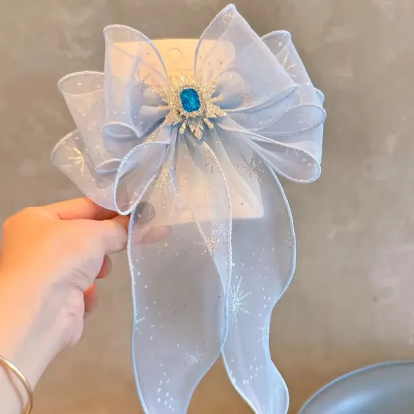 Cute Blue Bow Hairpin For Girls