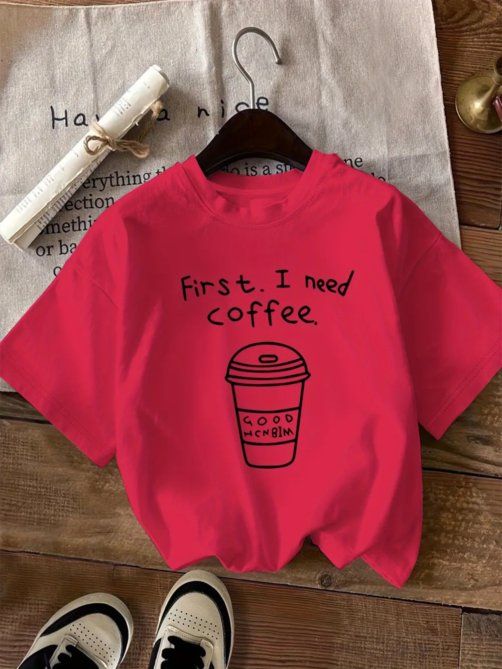 Red Coffee Tee Tops