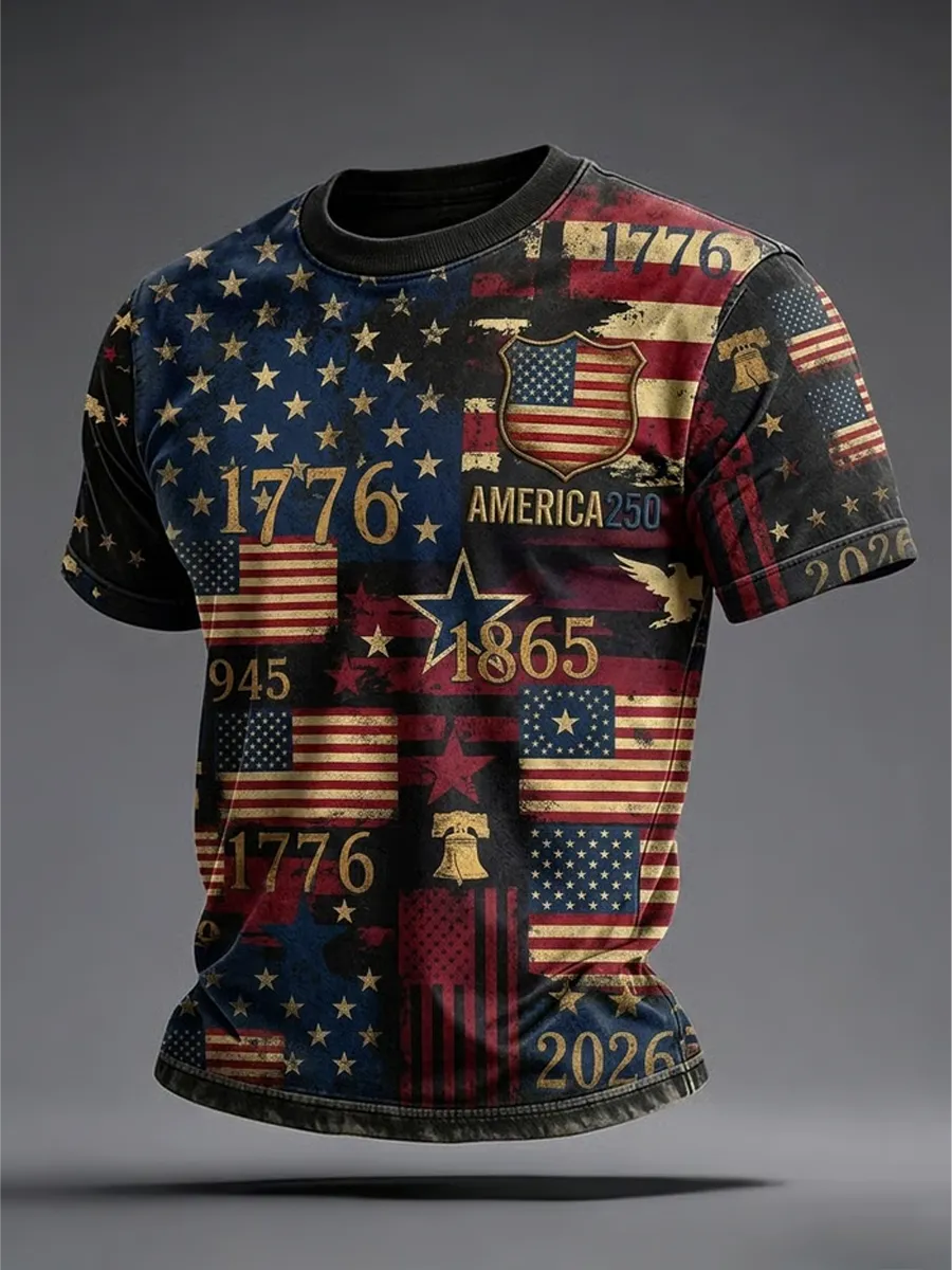 Men's Retro 250th Anniversary American Short-Sleeve T-Shirt