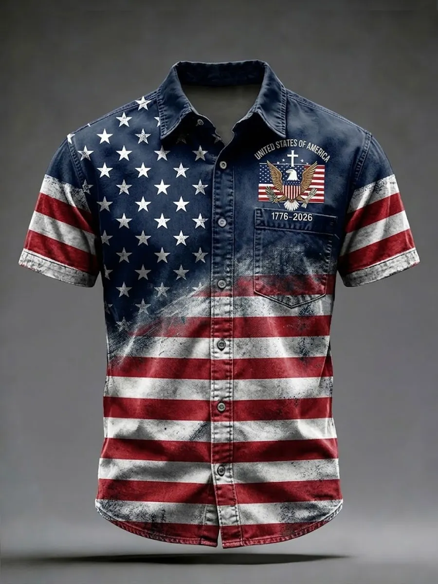 Men'S  American 250Th Anniversary Short-Sleeve Shirt